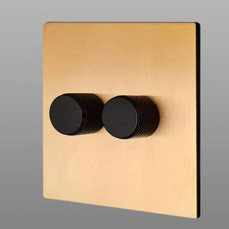 86 Wall Switch Dimmer Home Hotel Stainless Steel Panel Metal Vintage Light Switch Dimmer