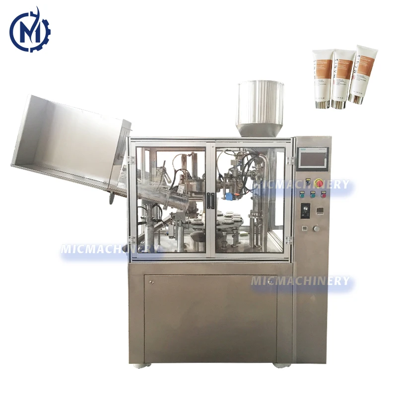 Automatic plastic tube paste body lotion face hair and hand cream soft gel cosmetic filling machine