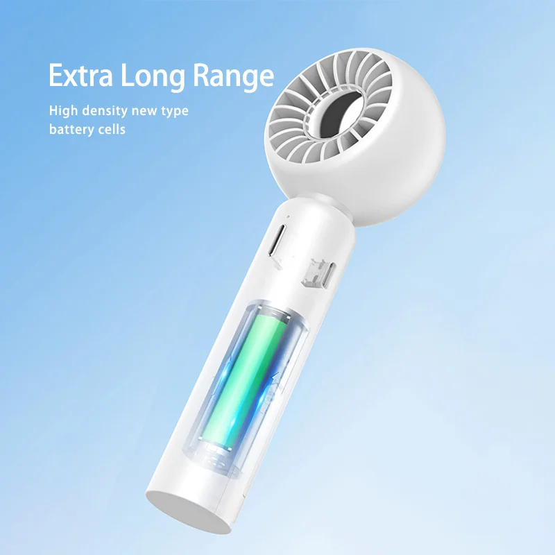 New Handheld Mini Portable Small Fan Type-C Charging Invisible Stand Desktop Handheld Mini Fan