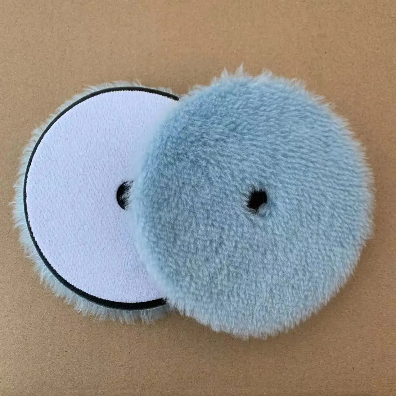 China Manufacture  5-Inch sky blue Soft Wool Foam Car Polishing Pad  Buffing Wool Pad for Car Cleaning Polisher