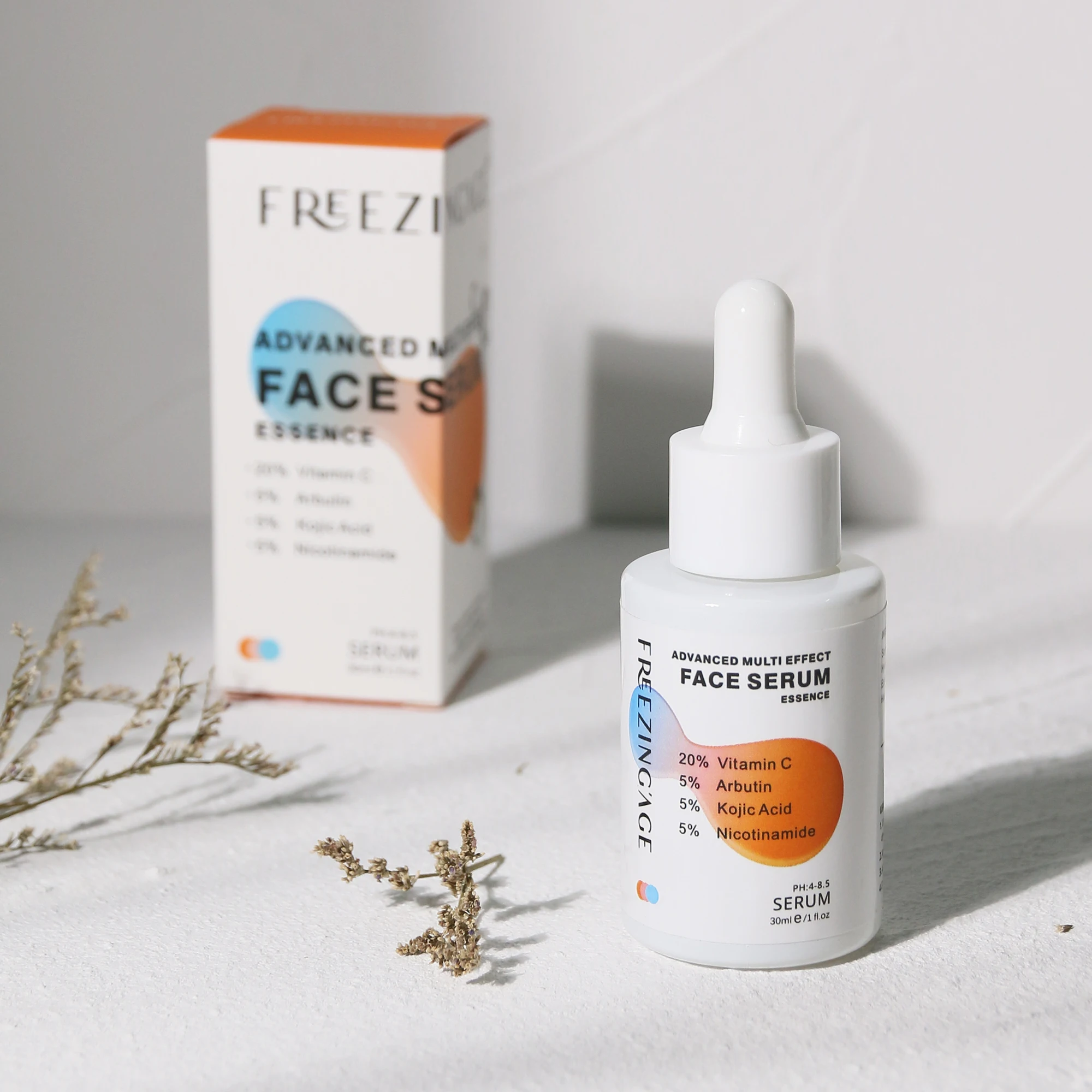 New Skin Care Serum Facial 4 in 1 Whitening Anti Age Face Serum  30% Vitamin C 5% Niacinamide  5% Arbutin 5% Kojic Acid Serum