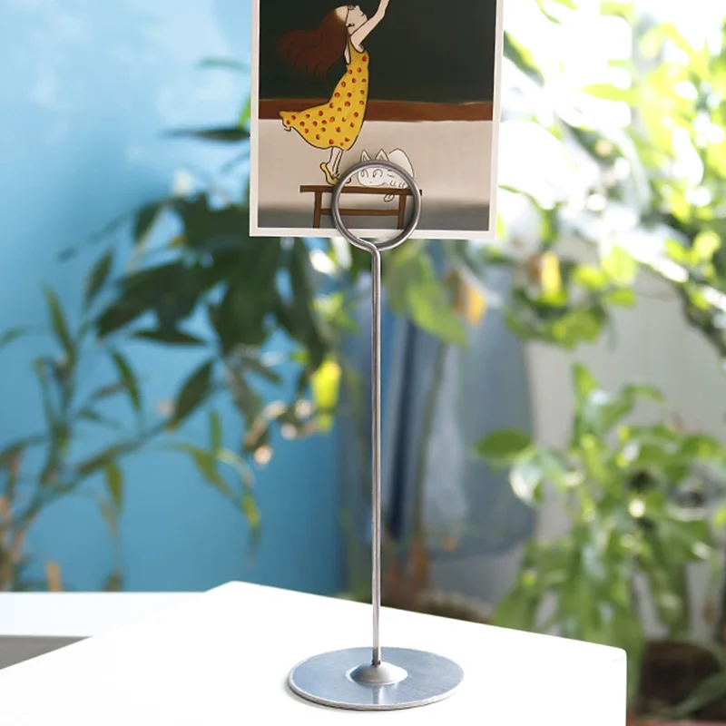 YS3002 Customized Durable Circle Wedding Restaurant Place Number Menu Card Clips Metal Table Number Holder