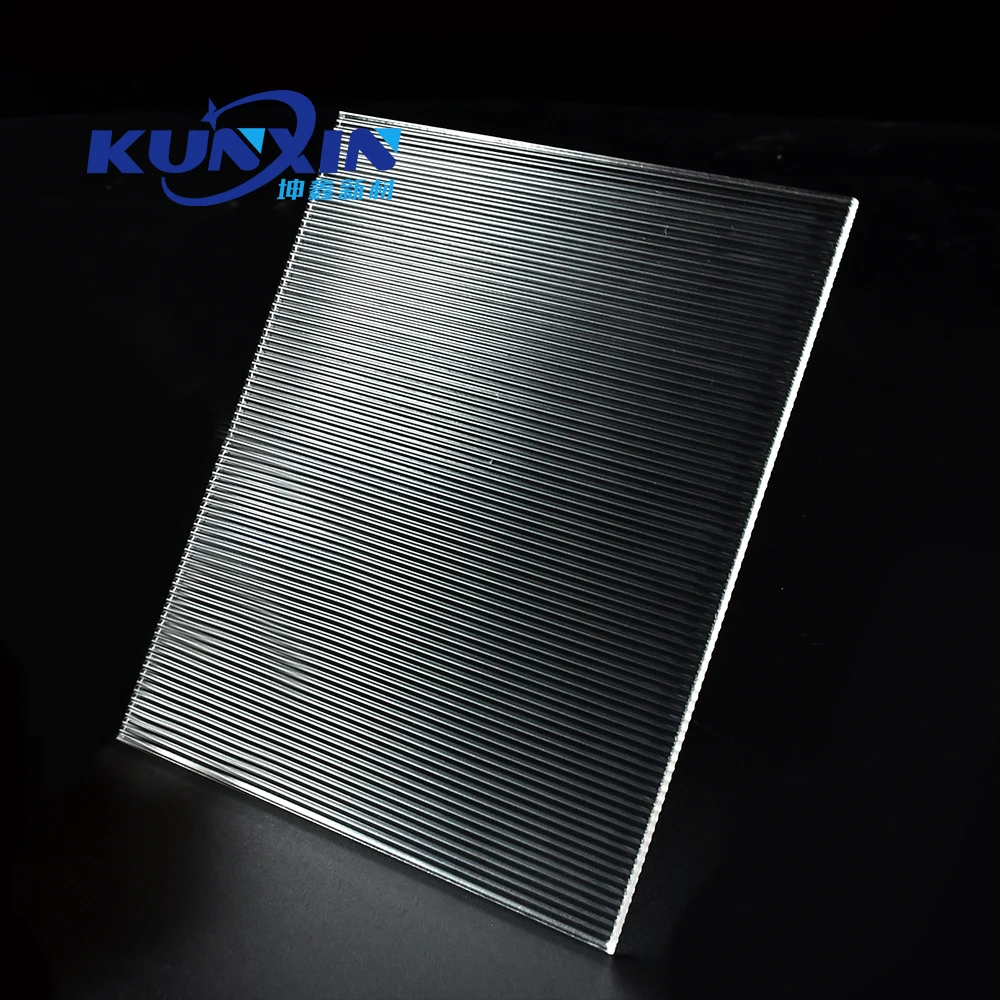Kunxin 1220x2440mm Decorative Ribbed Texture Acrylic Plastic 1.5mm 2mm 3mm Mini Prism Striped Acrylic Sheet