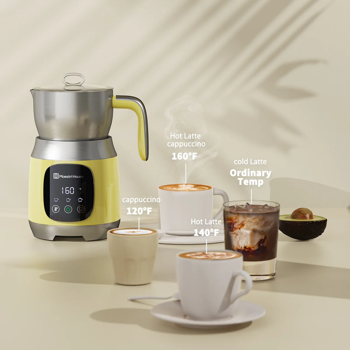 Maestri House MMF-9304 Hot Chocolate Heater Machine Rechargeable Travel Electric Coffee Kettle Buy Yellow Detachable Milk Frothe