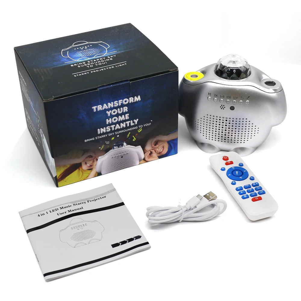 Remote control intelligent Blue tooth music audio indoor star light projector  water pattern star light projector