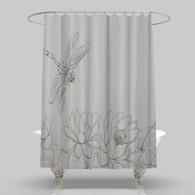 Custom Printed Waterproof Shower Curtain Bath Curtains Sets For Bathroom Modern design shower curtain