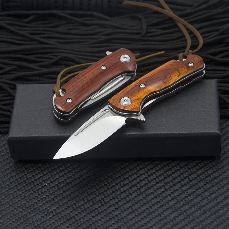 Острый высокопрочный складной нож для повседневного использования D2 стальной острый выживания на природе Многофункциональный