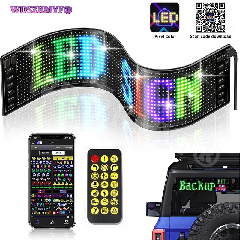 Scrolling  LED Sign USB 5V Popular App Control Logo Light Custom Text Pattern Animation Programmable Display Car