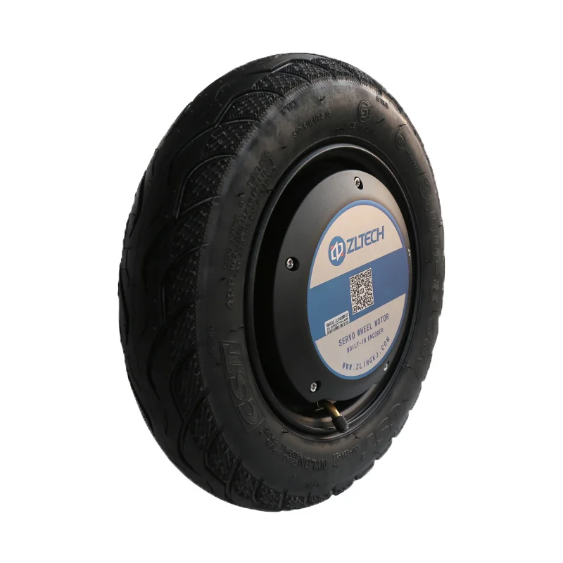 ZLTECH low noise 200RPM 14inch 48V 200kg load 4096 magnetic encoder brushless electric wheel dc servo hub motor for AGV robot