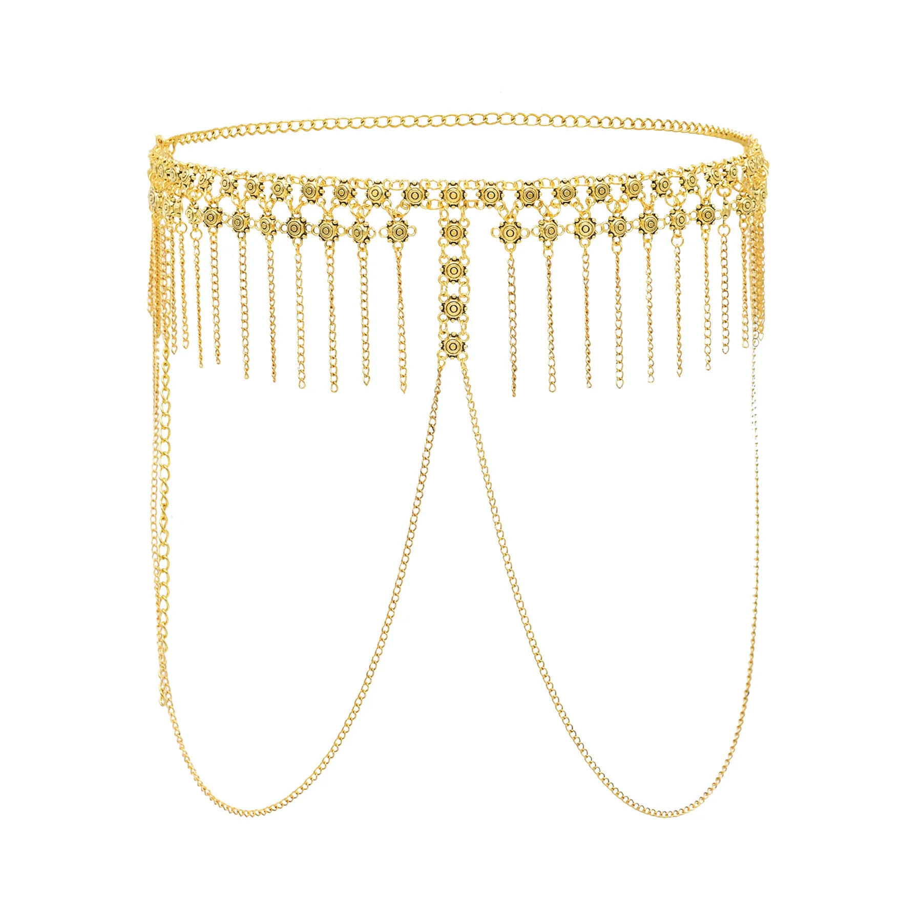 Bohemian Gold Silver Plated Chains Tassels Waist Belly Chains Belt Body Jewelry