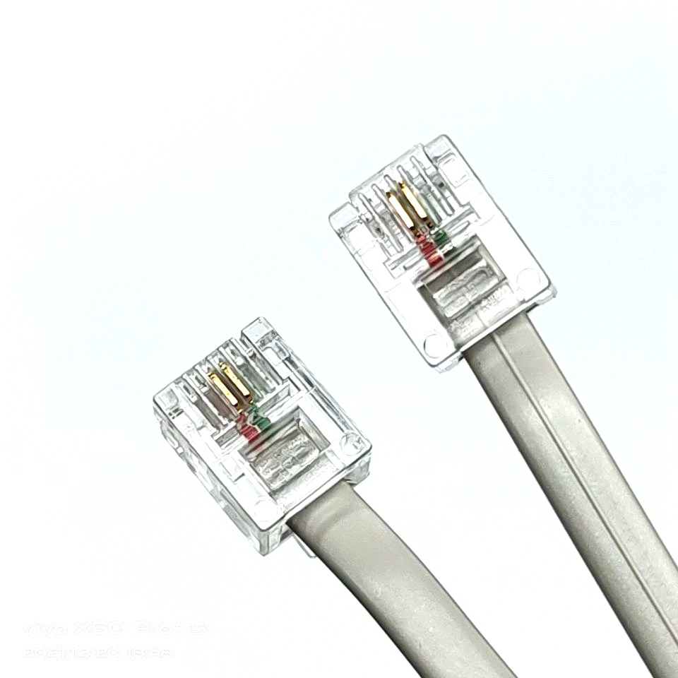 2-core 26awg telephone extension wire RJ11 / RJ11 telephone adapter extension wire