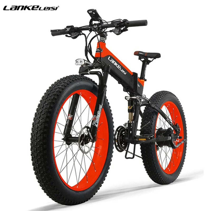 LANKELEISI T750PLUS 26 дюймов складной портативный Электрический велосипед велосипедная амортизационная вилка для велосипеда 48v14.5ah литиевая батарея 1000 Вт горный