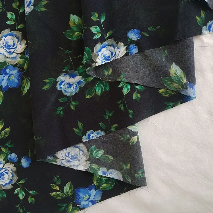 14mm unique printed 100 pure silk CDC  crepe de chine fabric