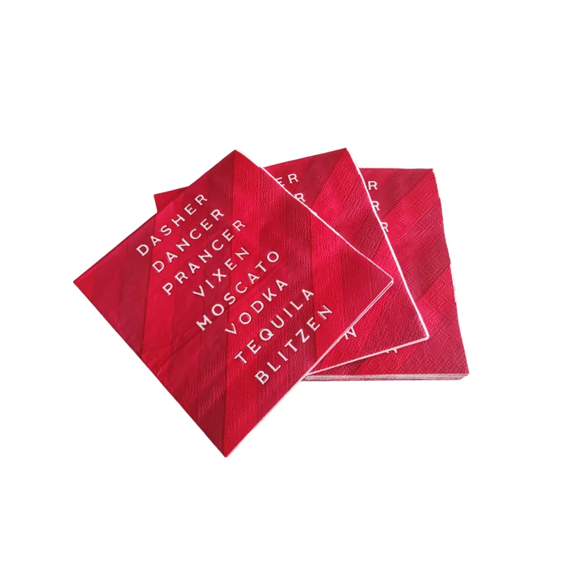 Custom Cocktail Napkins Disposable Beautiful 3 Ply Printed Disposable Beautiful Paper Napkins