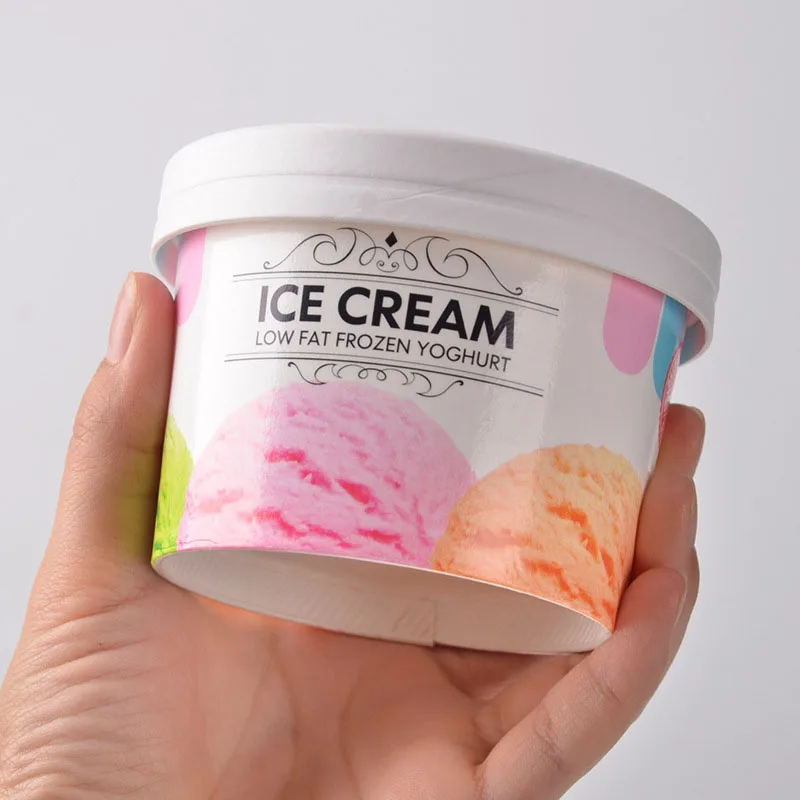 Оптовая продажа Пользовательский логотип 4Oz 5Oz печать мороженого одноразовые бумажные стаканчики с