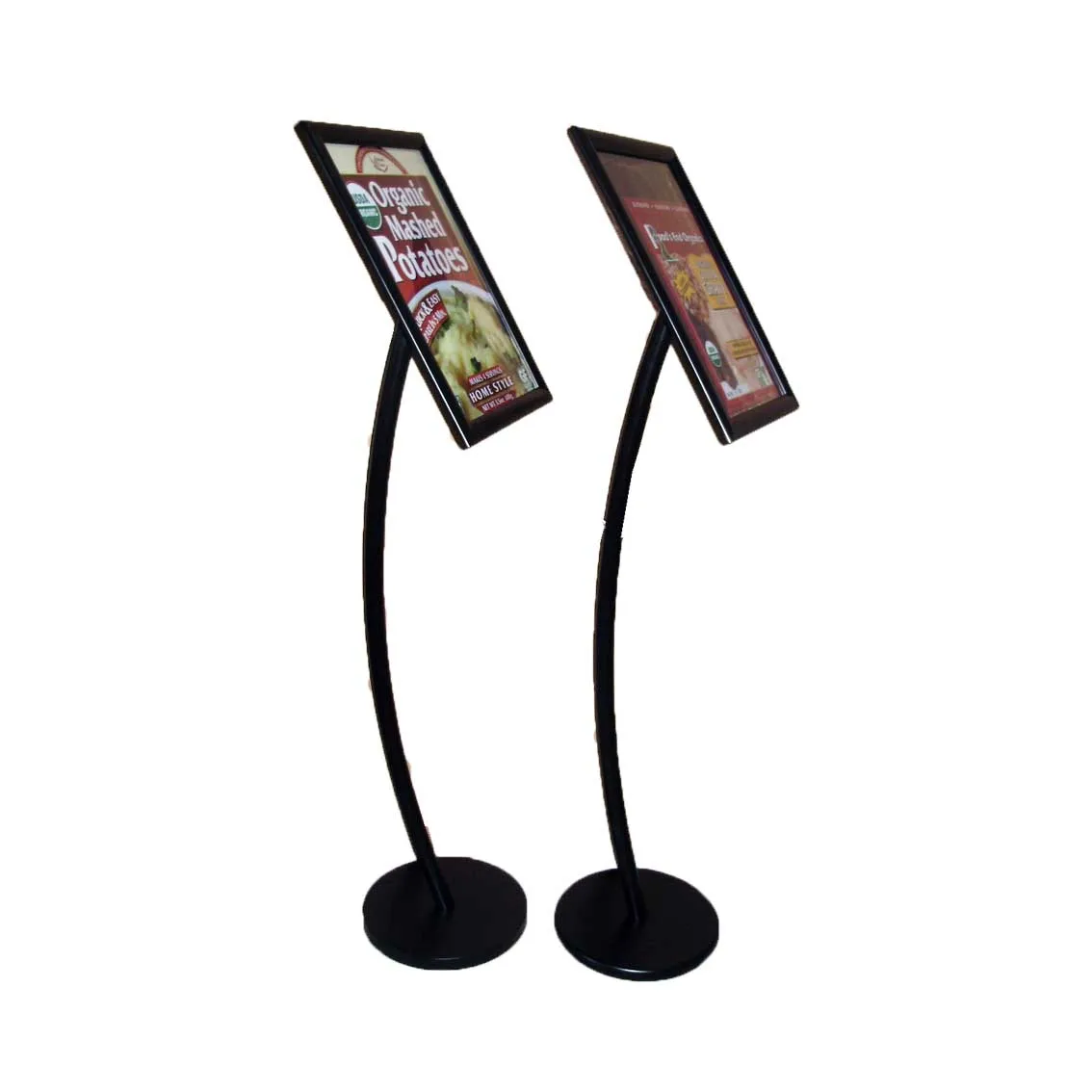 Высококачественная металлическая изогнутая стойка с открытым постером