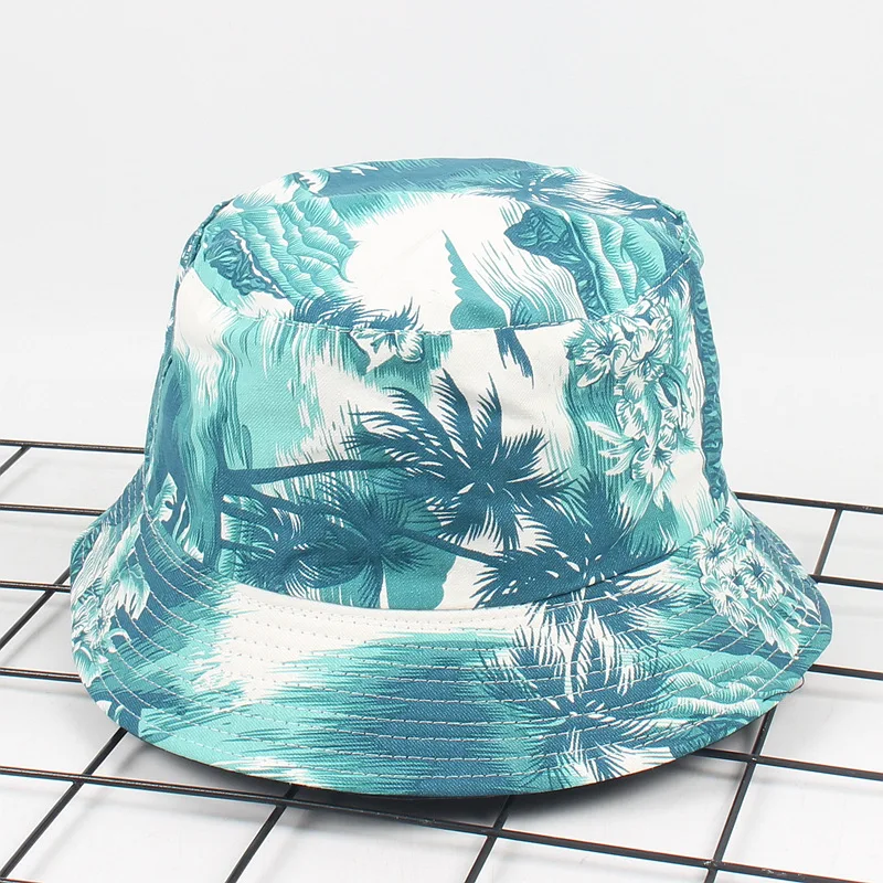 Hawaiian Green Palm Tree Sublimated Custom Bucket Hat