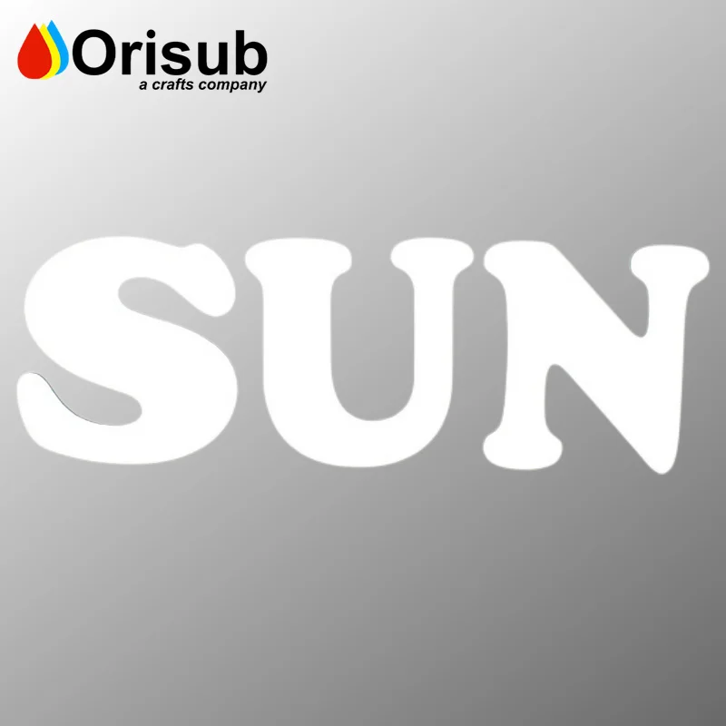 White glossy hardboard MDF alphabet blank sublimation wood letters