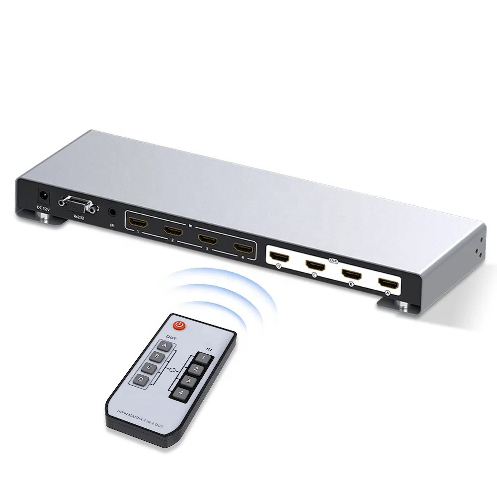 Unnlink 4x4 HDMI матрица 4K @ 30 Гц 1080P @ 60 Гц HDMI сплиттер переключатель с ИК-пультом