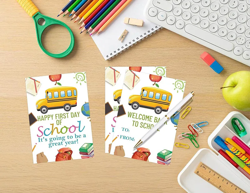 Chalkboard Welcome Postcards Colorful Welcome To Our Class Cards Back To School For Kids