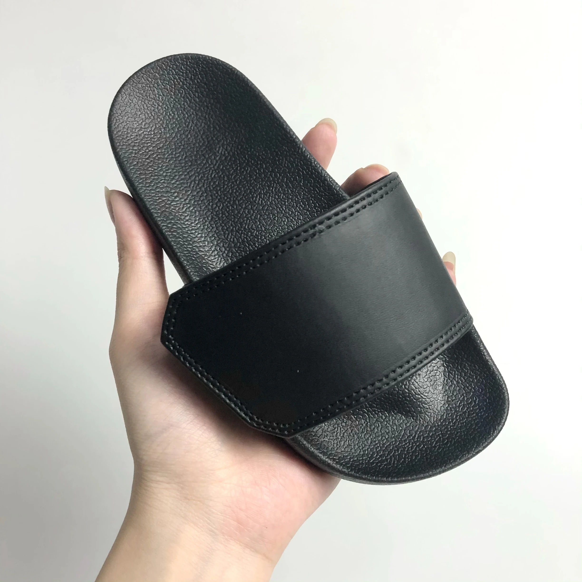 Custom Logo Sublimated Casual Slippers Winter Waterproof PU PVC Rubber Insole with Fur Upper Material Light Slides Sandals