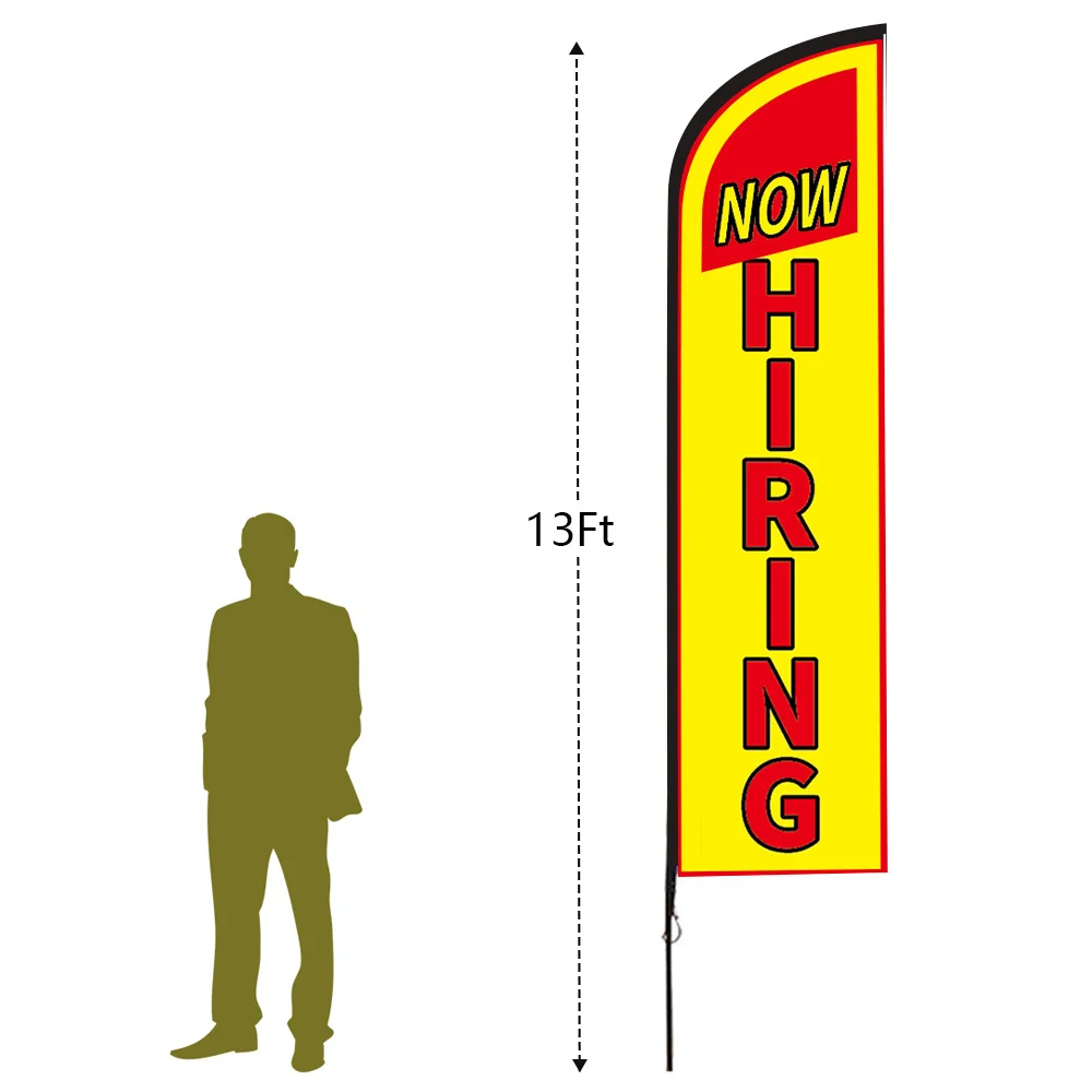 ADMAX Custom Printed Single-sided 13ft M Feather Advertising Banner Flying  Beach Flag Now Leasing with Corss Base and Water Bag