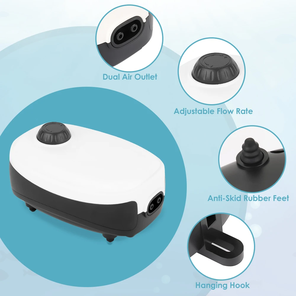 Quiet Fish Tank Oxygen Pump Portable Mini Usb Aeration Aquarium Air Pump