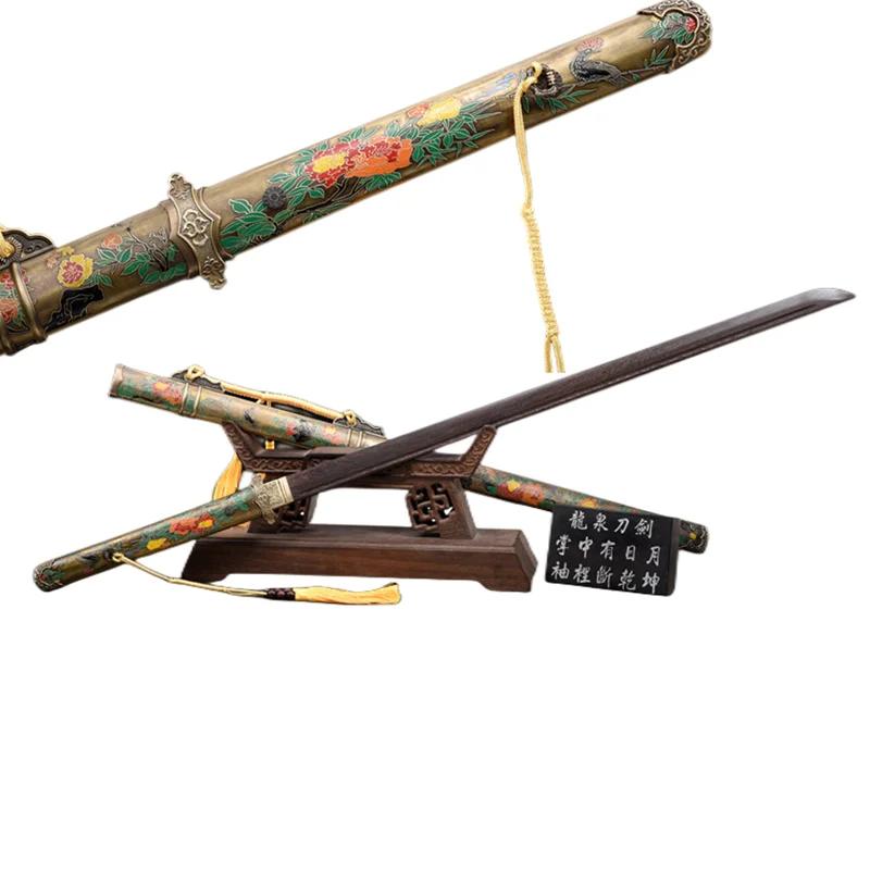 Made in China all copper outfit blooming flowers long style Longquan Wooden Sword anime surrounding film and television props