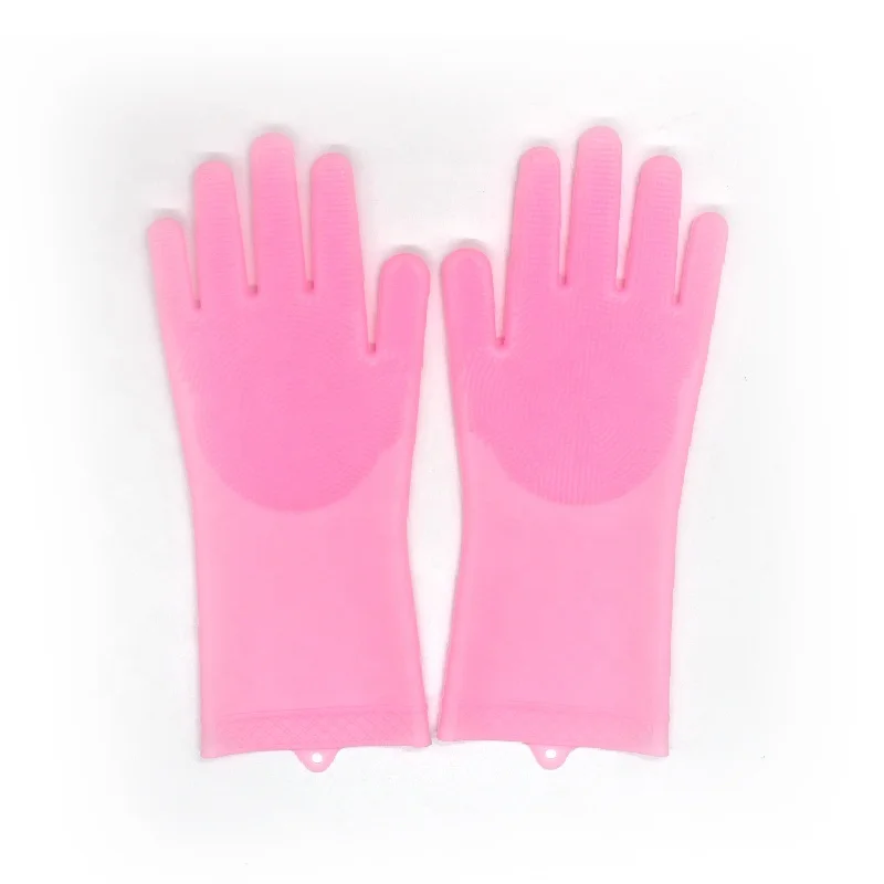 Wholesale Eco-Friendly Multpurpose Heat Resistant Silicone Oven Cooking Scrubber Brush Kitchen Clean G loves Dish