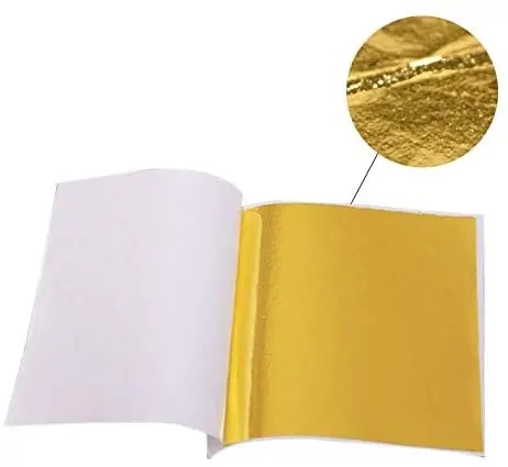 10 Colors 14x14cm  Gold Silver Leaves Sheets Foil Paper For Furniture