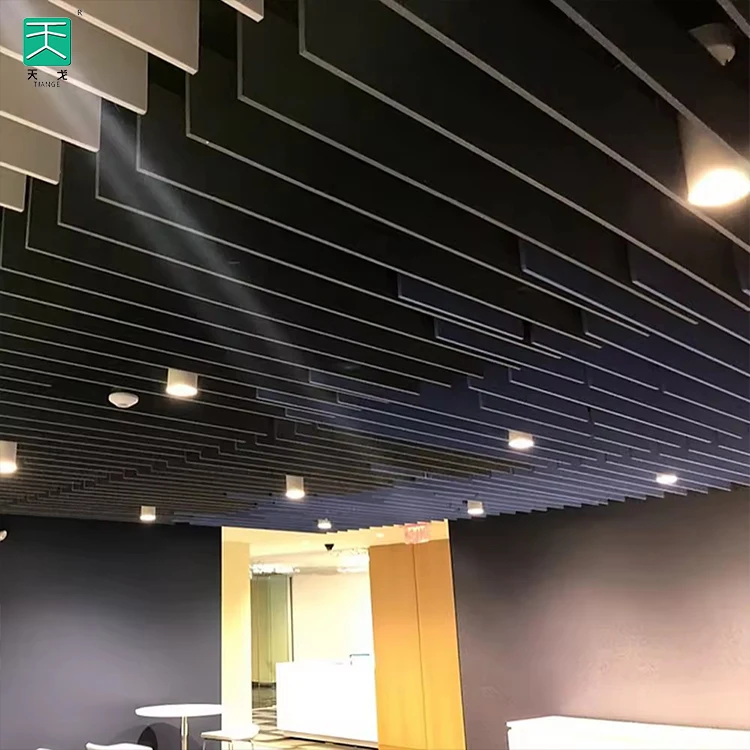 TianGe Supply Hanging Sound Absorbing 100% Pet Polyester Baffle Acoustic Ceiling Board For Studio