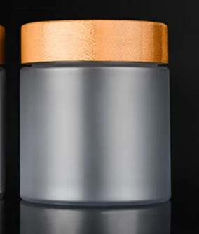 Factory direct sale plastic cosmetic jar with bamboo lids amber cream jar