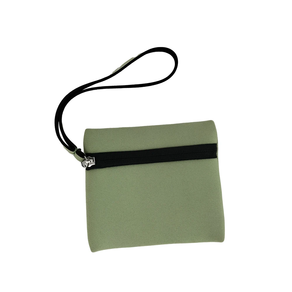 Small Eco Friendly Custom Neoprene SBR plain Makeup Cosmetic Bag With handle