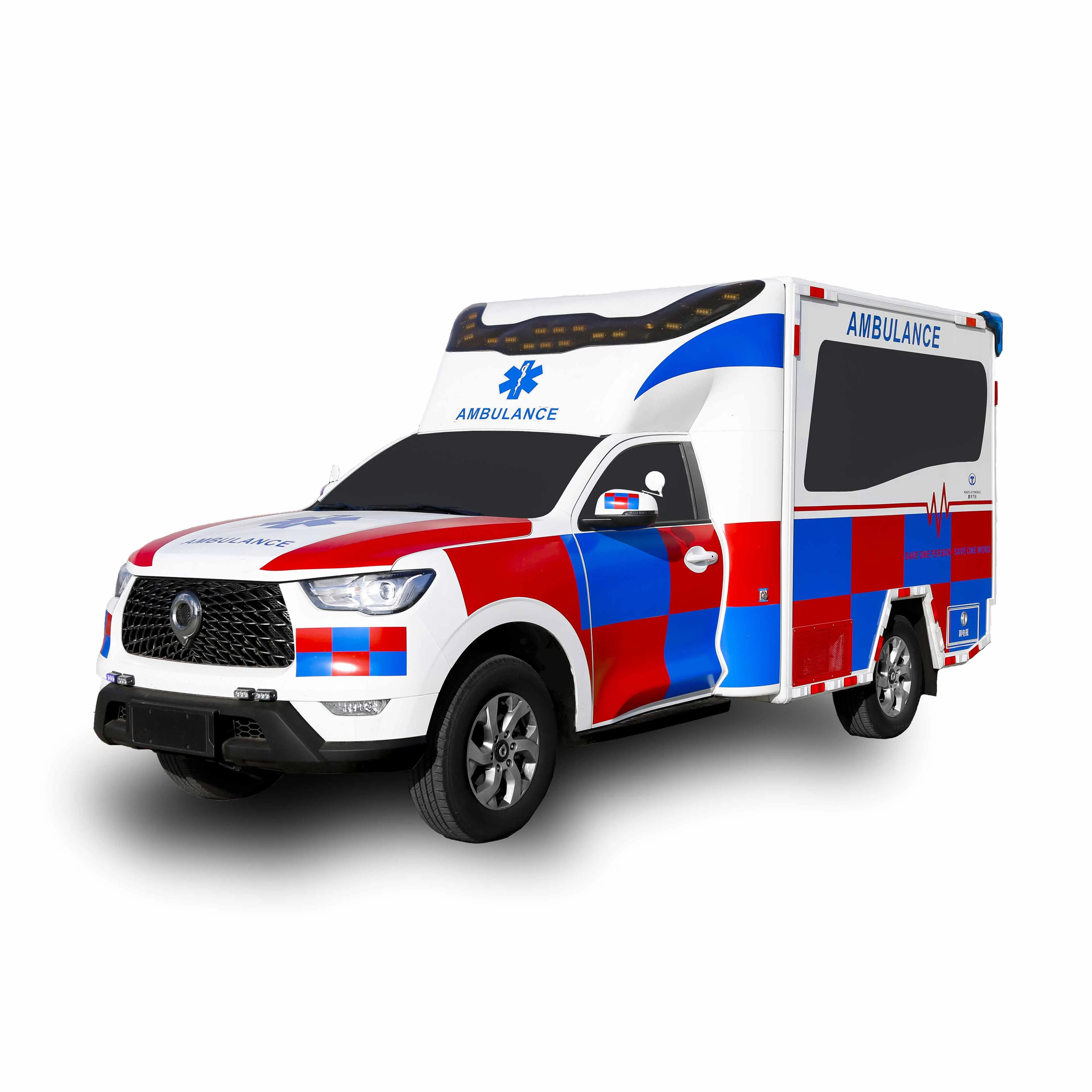 2024 Ambulance Rescue Car Brand New 4x4 Great Wall POER Monitoring Hospital Medical Ambulance Vehicle for exporting