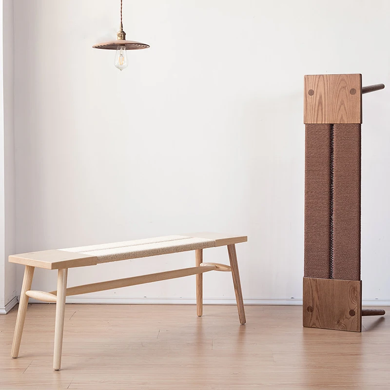 Wholesale Nordic modern lounge armchair Japanese style wooden lounge chair Wood Design Dining Bench Chair