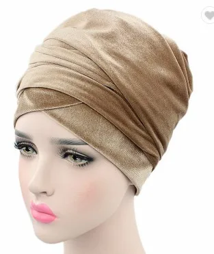 African Velvet Luxury Multifunction Head Wrap Soft Stretchy Tube Long Muslim Hijab Scarf Turban For Women