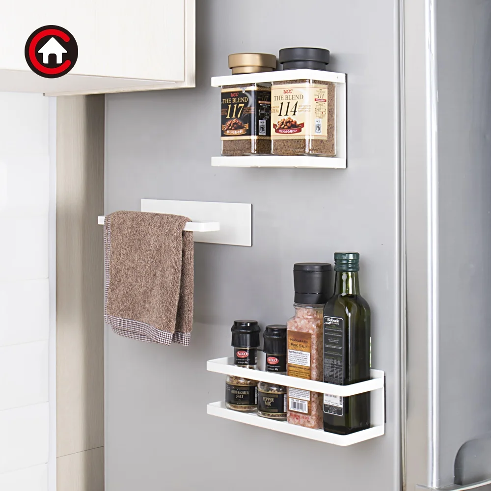 Multifunctional Kitchen Wall-Mounted Large Fridge Side Magnetic Refrigerator Storage Shelf Spice Rack magnetic shelves