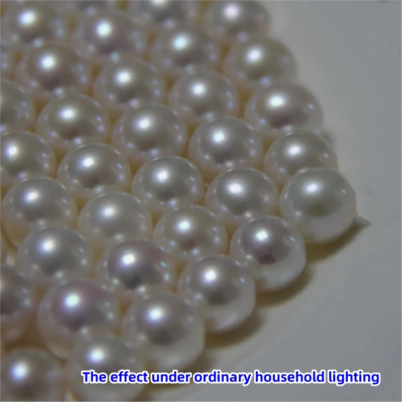 Hot selling natural freshwater pearls white round beads high light pearls diy bulk pearls