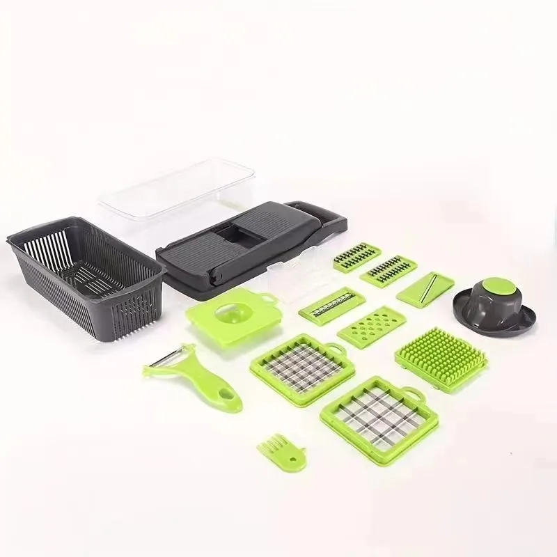 Kitchen multi 15 In 1 manual mandoline fruit cutter onion dicer veggie slicer vegetable chopper