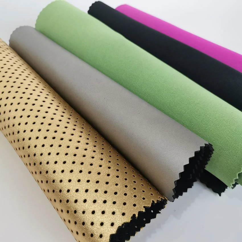 Custom 2mm 3mm 4mm Three Layers Perforated Breathable Materials Punch Hole Neoprene Fabric For Bags/Shoes/Medical Support