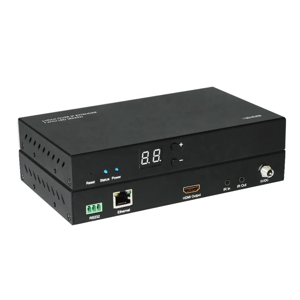 
HDMI 1080P OVER IP 100M EXTENDER BY CAT5E/6 CABLE WITH LED, RS232 AND BI-DIRECTIONAL IR 