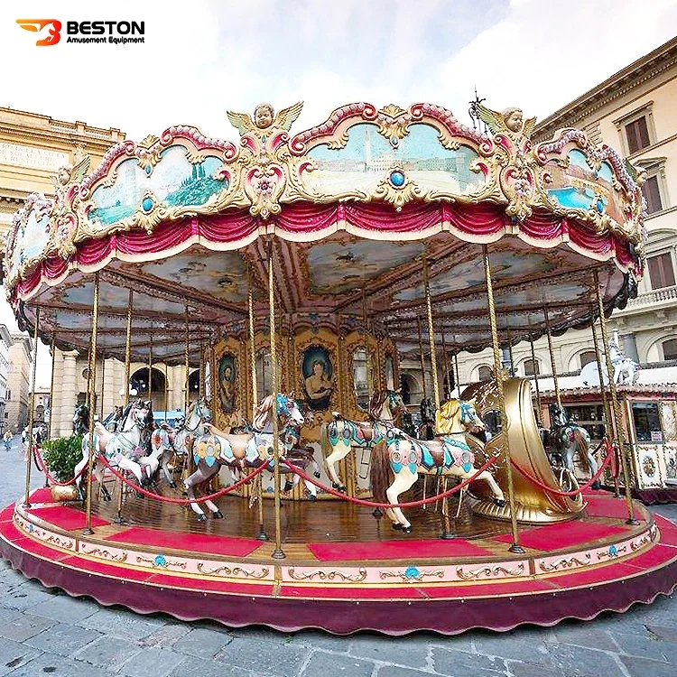 Beston Outdoor Amusement Equipment Amusement Park Rides Luxury Kids Carousel For Sale