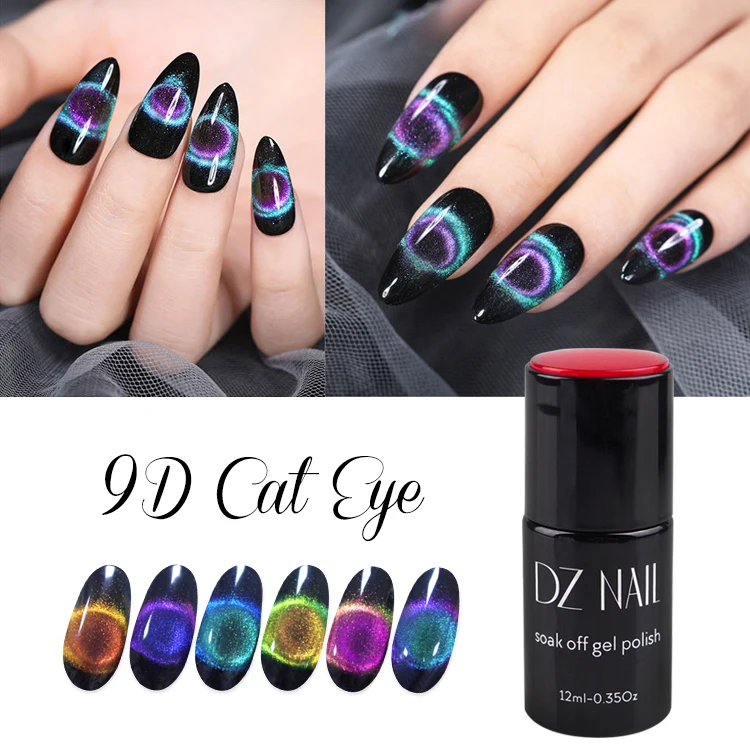 Dingze DZ free samples long lasting led uv nail gel 1kg cat eye nail gel polish kg 9D cat eye gel