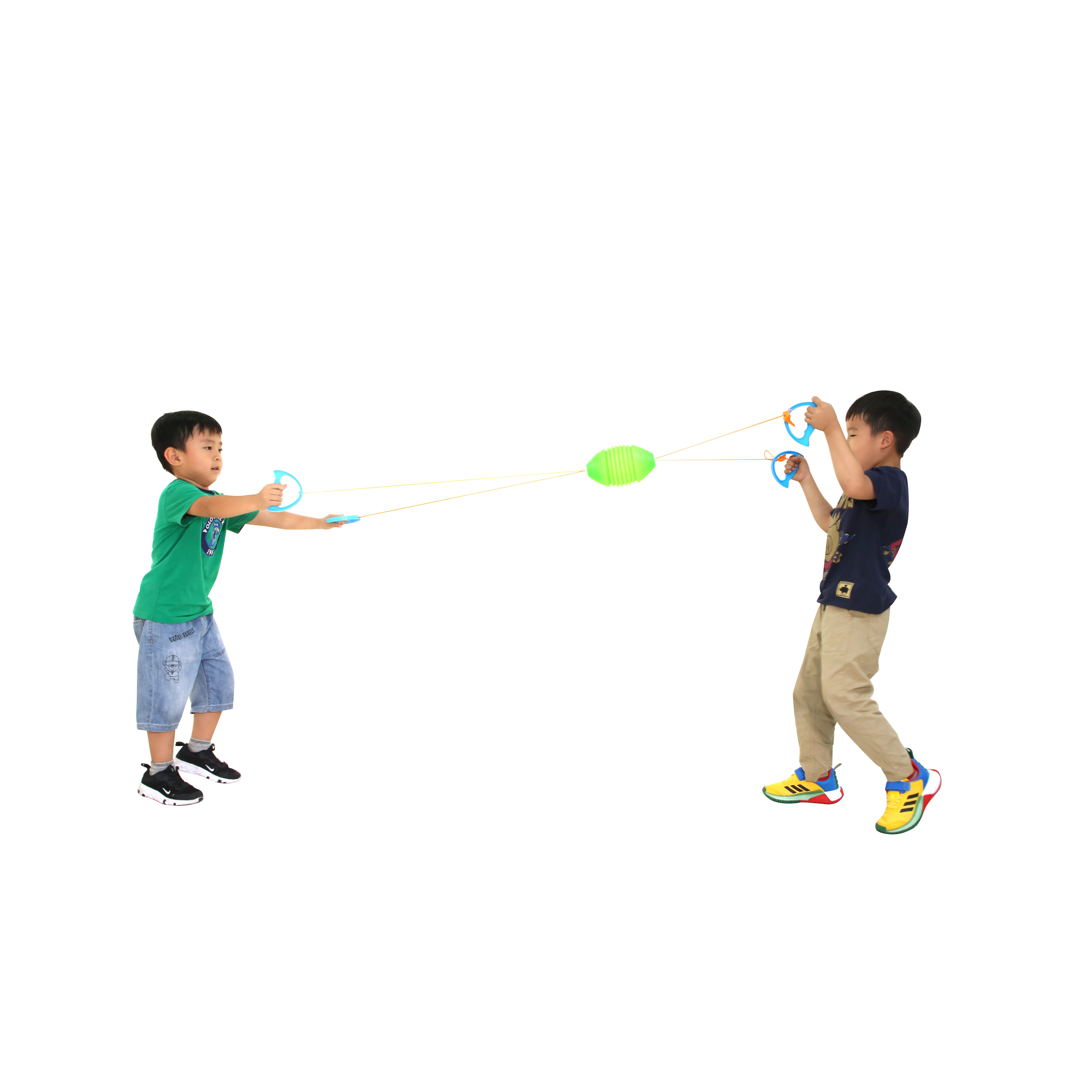 Outdoor Double Kids Pull Toy Zoom Sliding Ball Game Set