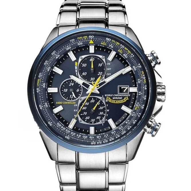 Free samples Chronograph Multi Function Four Dials Men Automatic Mechanical Stainless Steel Chain Quartz WristWatch For Men 5633