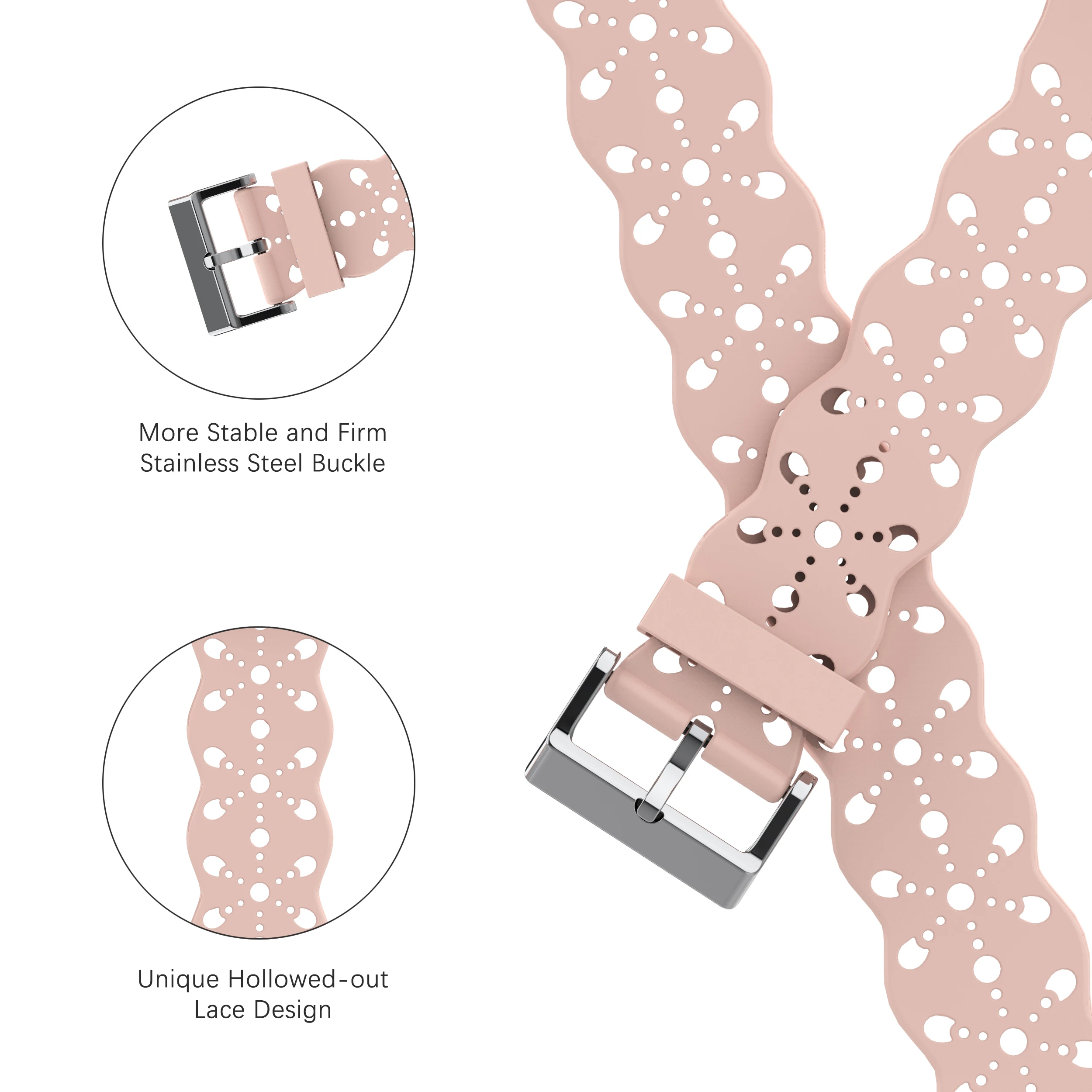 Factory direct sales lace silicone watch strap For apple watch series 41mm 45mm replacement sport smart watch straps