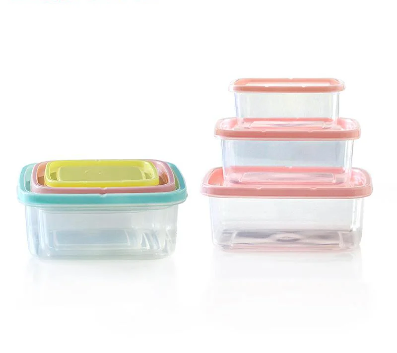 3Pcs/Set Sealed Square Round Crisper Refrigerator Food Storage Boxes Preservation Box Container Kitchen Supplies