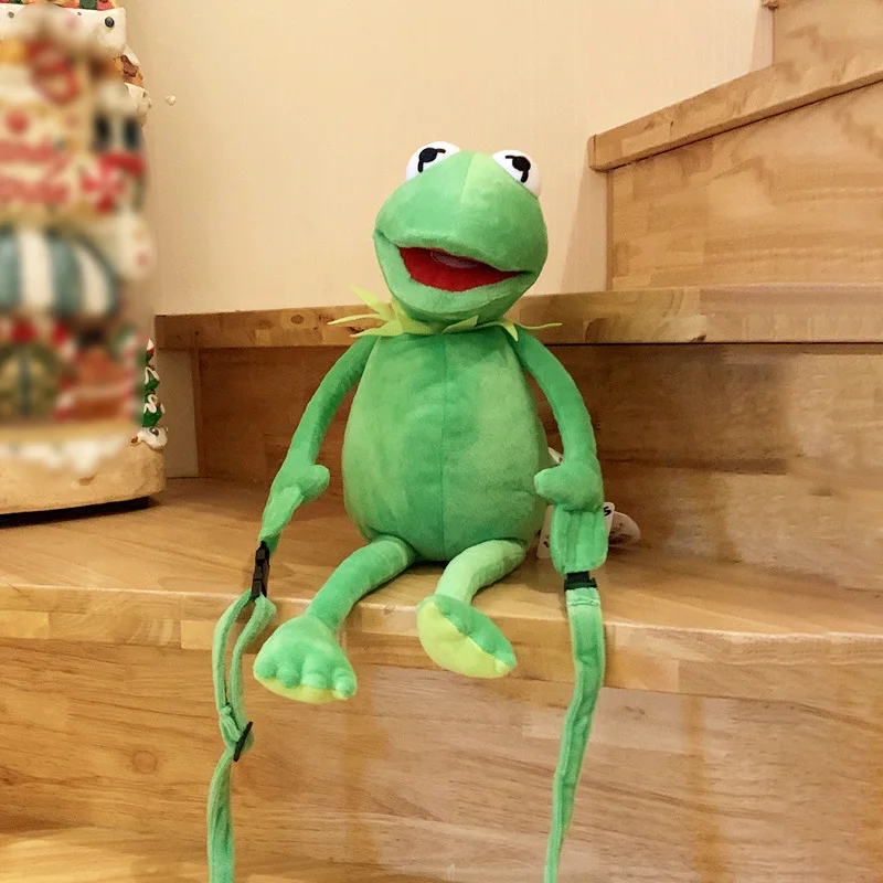Новинка, оптовая продажа, Высококачественная плюшевая мягкая лягушка Улица Сезам, плюшевая сумка на плечо, кукла, мягкие игрушки, плюшевый рюкзак с животными