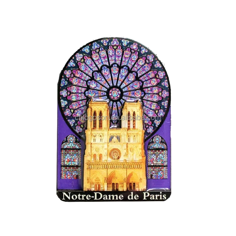 MDF France Notre-Dame de Paris Refrigerator Magnet Double Layers MDF Magnet
