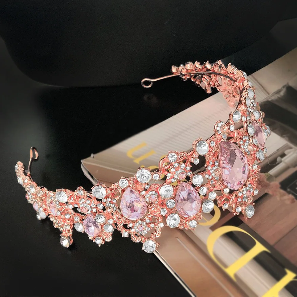 Genya Pageant Crown with Combs Rhinestone Queen Tiara for Women Bridal Party Halloween Costume Christmas